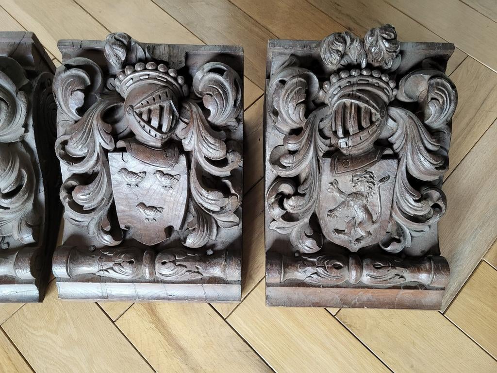 4 zware eiken balkdragers- 17e eeuw, Antiek en Kunst, Ophalen