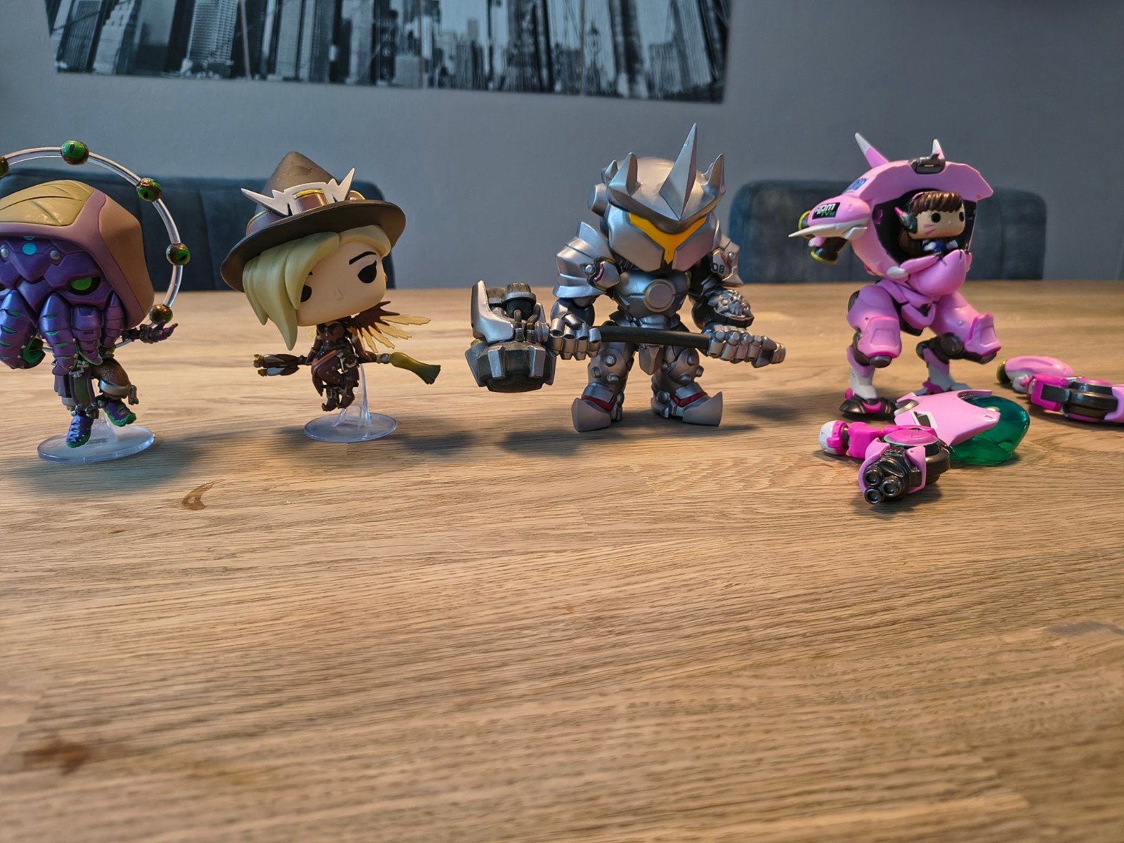 Funko Pop Overwatch set – Reinhardt, Witch Mercy, Cultist Ze, Ophalen of Verzenden, Zo goed als nieuw