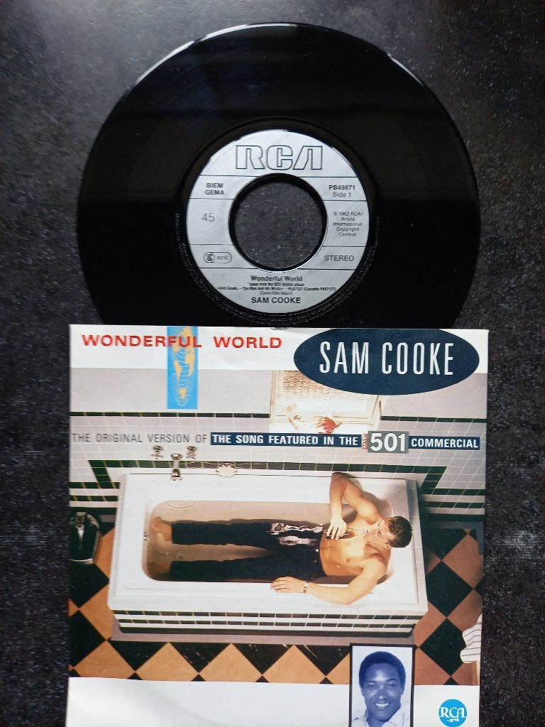Sam Cooke - Wonderful World 1986 Levi's 501 commercial, Cd's en Dvd's, Gebruikt, 7 inch, Ophalen of Verzenden, Overige typen