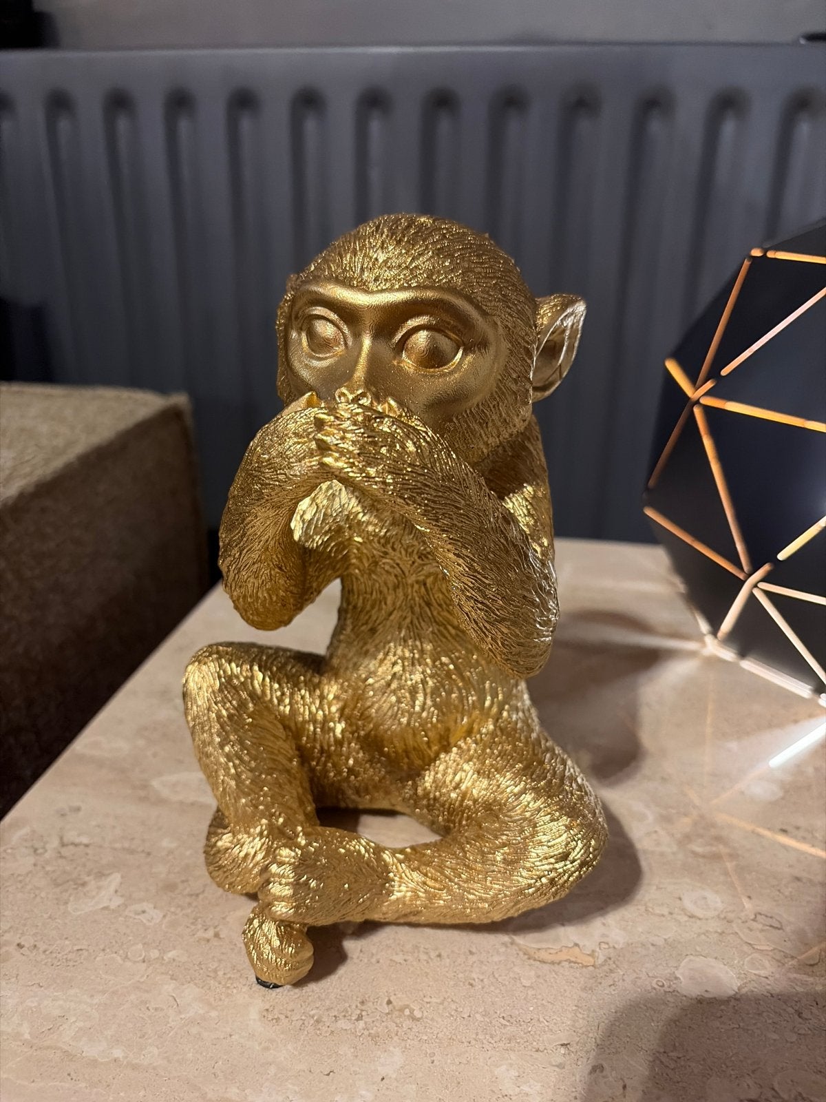 ONGEOPEND Gouden Coco Maison Aapje - 20 cm hoog, Ophalen of Verzenden, Nieuw, Goud