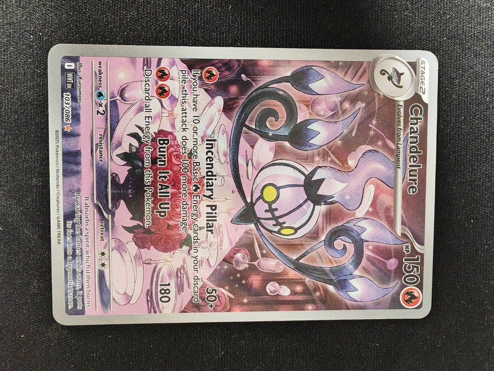 Chandelure 103/086 Pokemon kaart, Ophalen, Zo goed als nieuw, Losse kaart, Foil