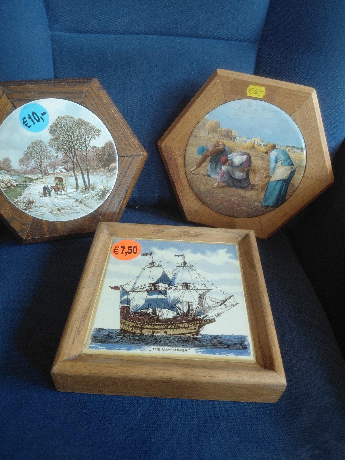 H&R Johnson Ltd. Made in England tegel in houten lijst, Ophalen of Verzenden