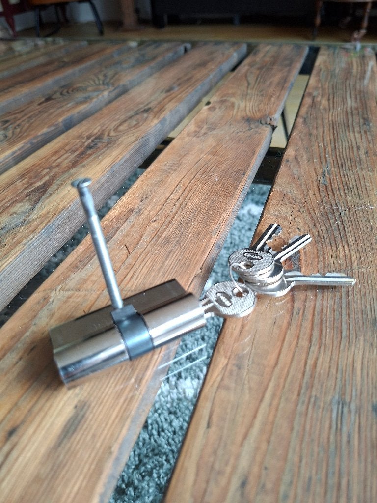 Corbin cylinderslot, Ophalen of Verzenden, Zo goed als nieuw, Rvs, Slot