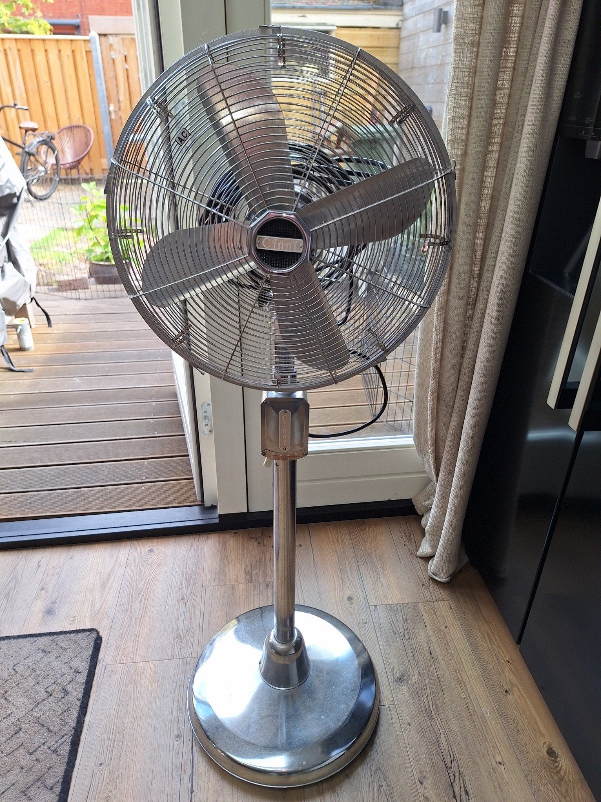 Stijlvolle Statiefventilator - Chroom, Witgoed en Apparatuur, Ventilatoren, Ophalen, Gebruikt, Statiefventilator
