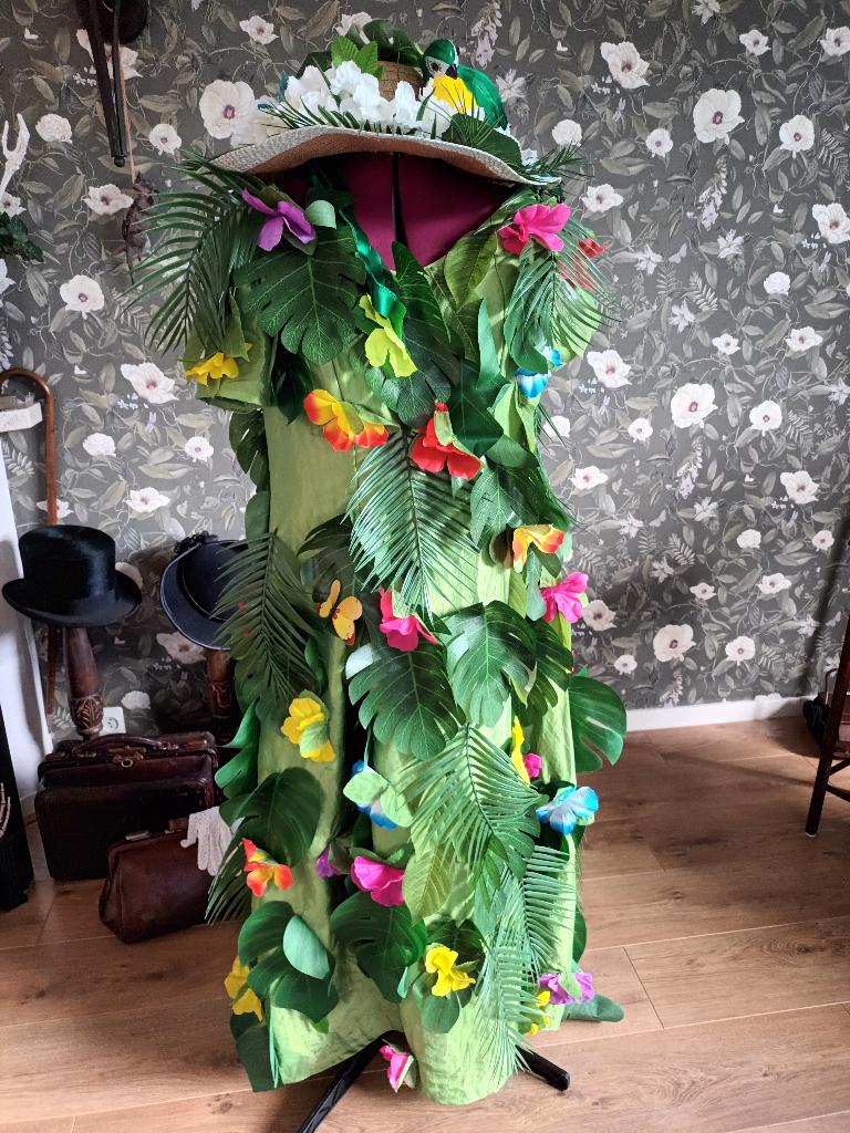 tropical jurk papagaai maat m/l, Maat 38/40 (M), Carnaval, Ophalen of Verzenden, Zo goed als nieuw