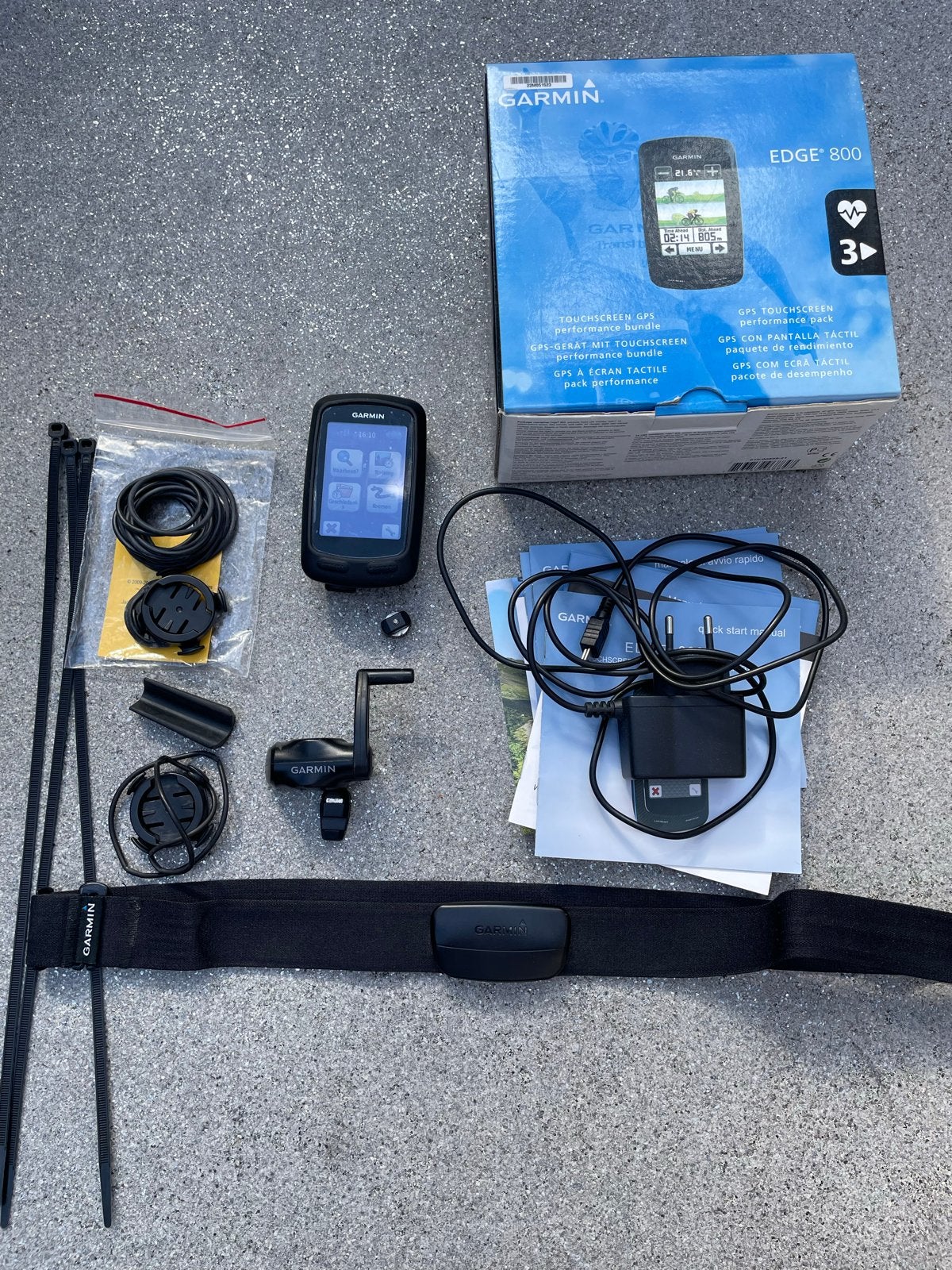 Garmin Edge 800 Bundle hartslag, snelheid en cadansmeter, Fietsen en Brommers, Fietsaccessoires | Fietscomputers, Ophalen of Verzenden