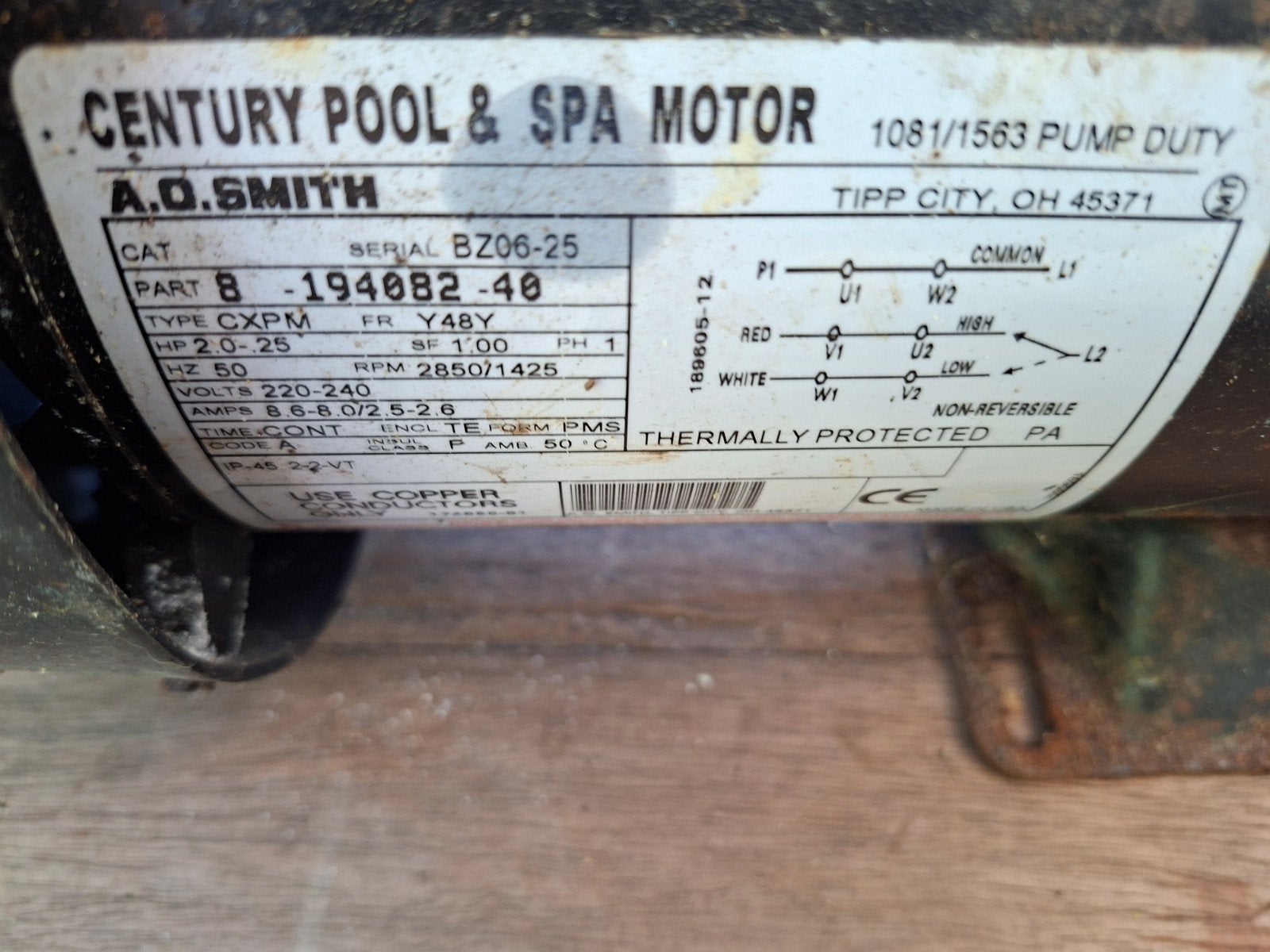 Hydro-Quip HPSF20-240R Blower & Century Pool & Spa Motor, Ophalen