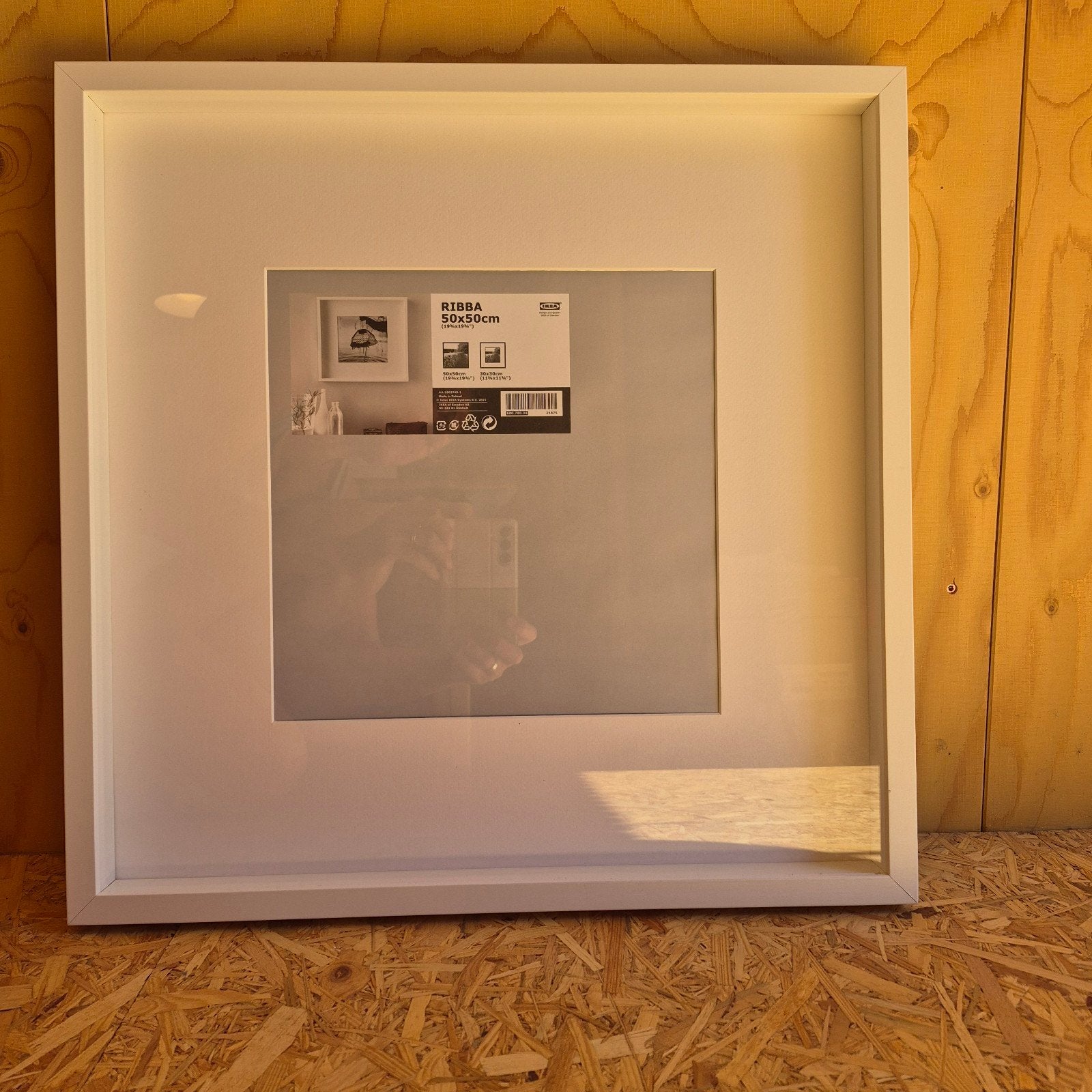 IKEA RIBBA Fotolijst 50x50cm Wit met Passe-partout, Ophalen, Met ophangsysteem, 50 cm, Nieuw