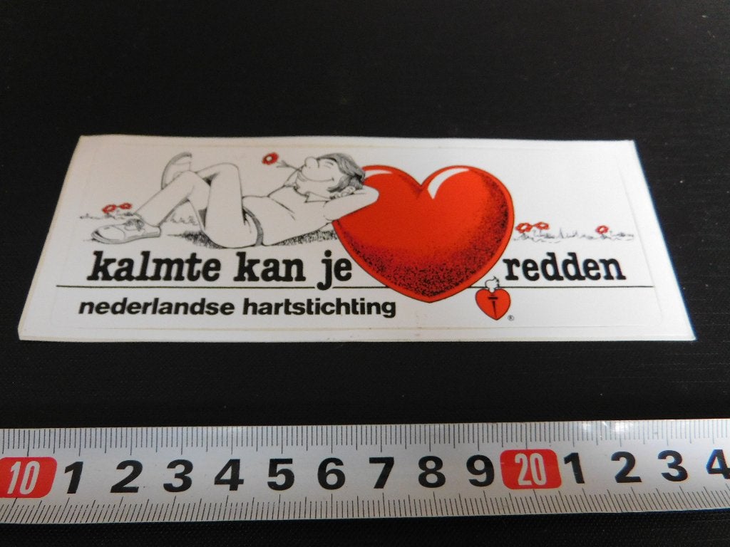 sticker Nederlandse Hartstichting Kalmte kan je redden, Verzamelen, Ophalen, Zo goed als nieuw