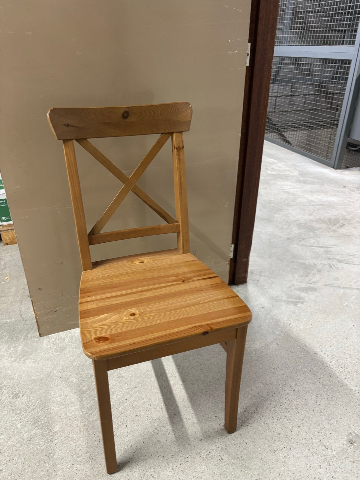 4 mooie houten IKEA stoelen, Ophalen, Gebruikt, Bruin, Vier