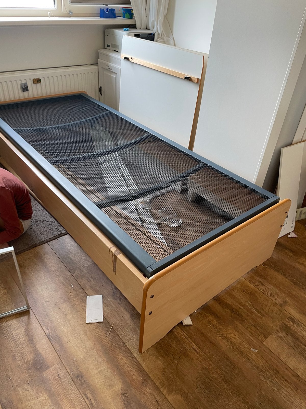 Eenpersoonsbed - Hout, Ophalen, Gebruikt, 90 cm, 200 cm