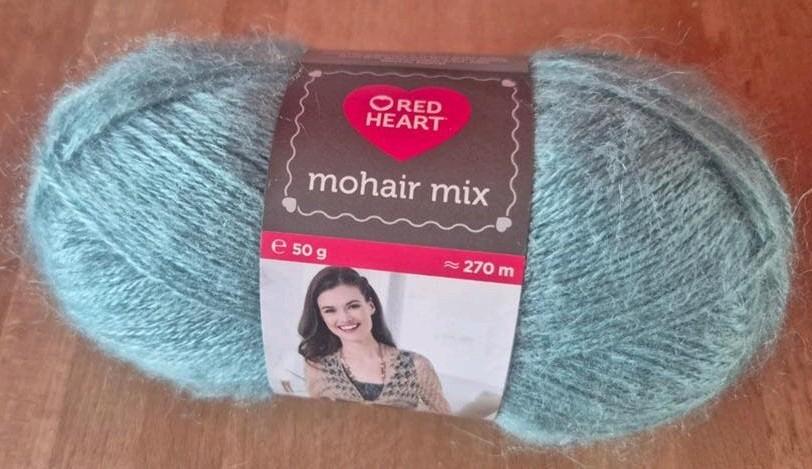 6 bollen Red Heart Mohair Mix garen - Lichtblauw, Hobby en Vrije tijd, Breien en Haken, Ophalen of Verzenden