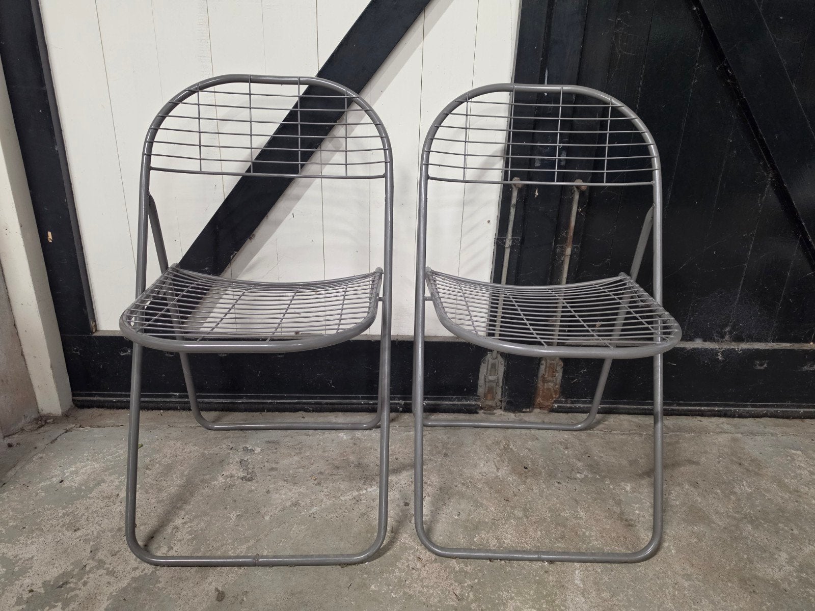 3 vintage Ikea klapstoelen van Niels Gammelgaard draadstaal, Ophalen, Drie, Zo goed als nieuw, Metaal