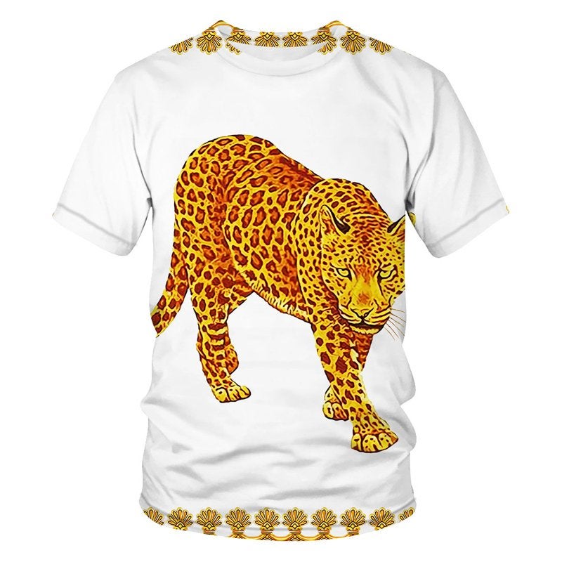 Heren barok t-shirt 11 luxe gouden shirt goud wit panter, Kleding | Heren, Verzenden, Nieuw, Overige maten, Wit
