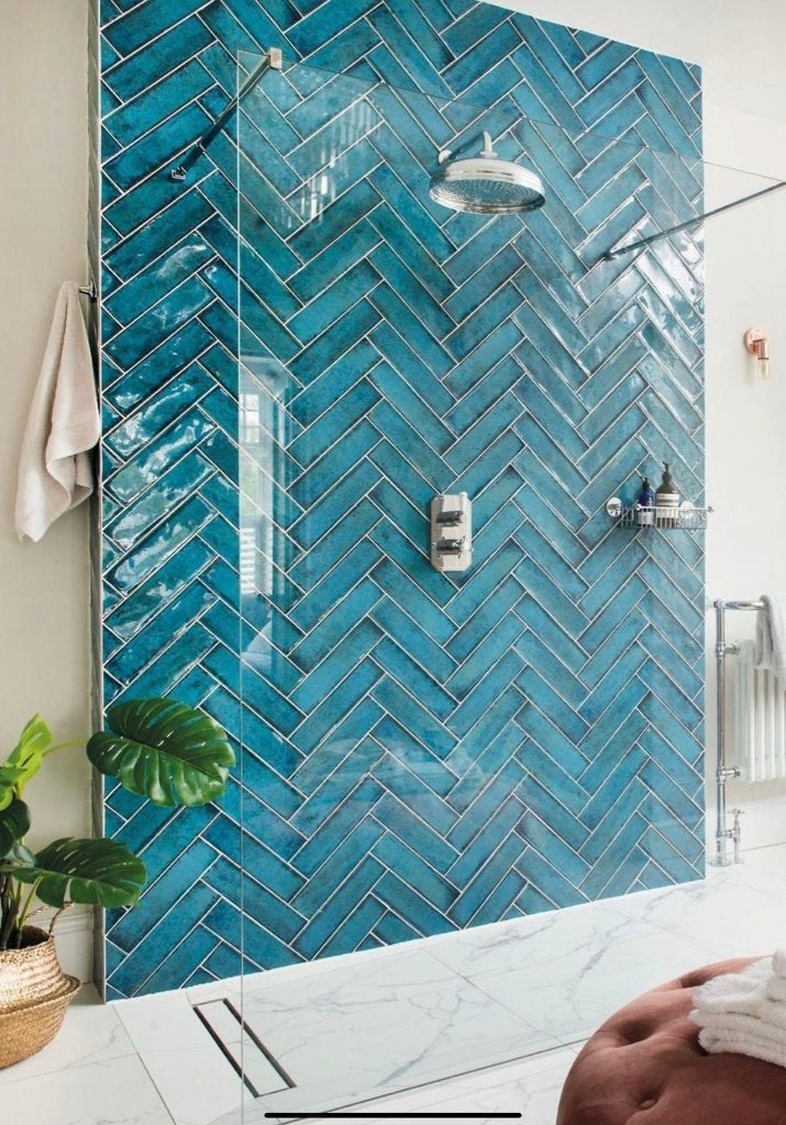 Badkamertegels blauw - blauwe badkamer tegels - wandtegels, Verzenden