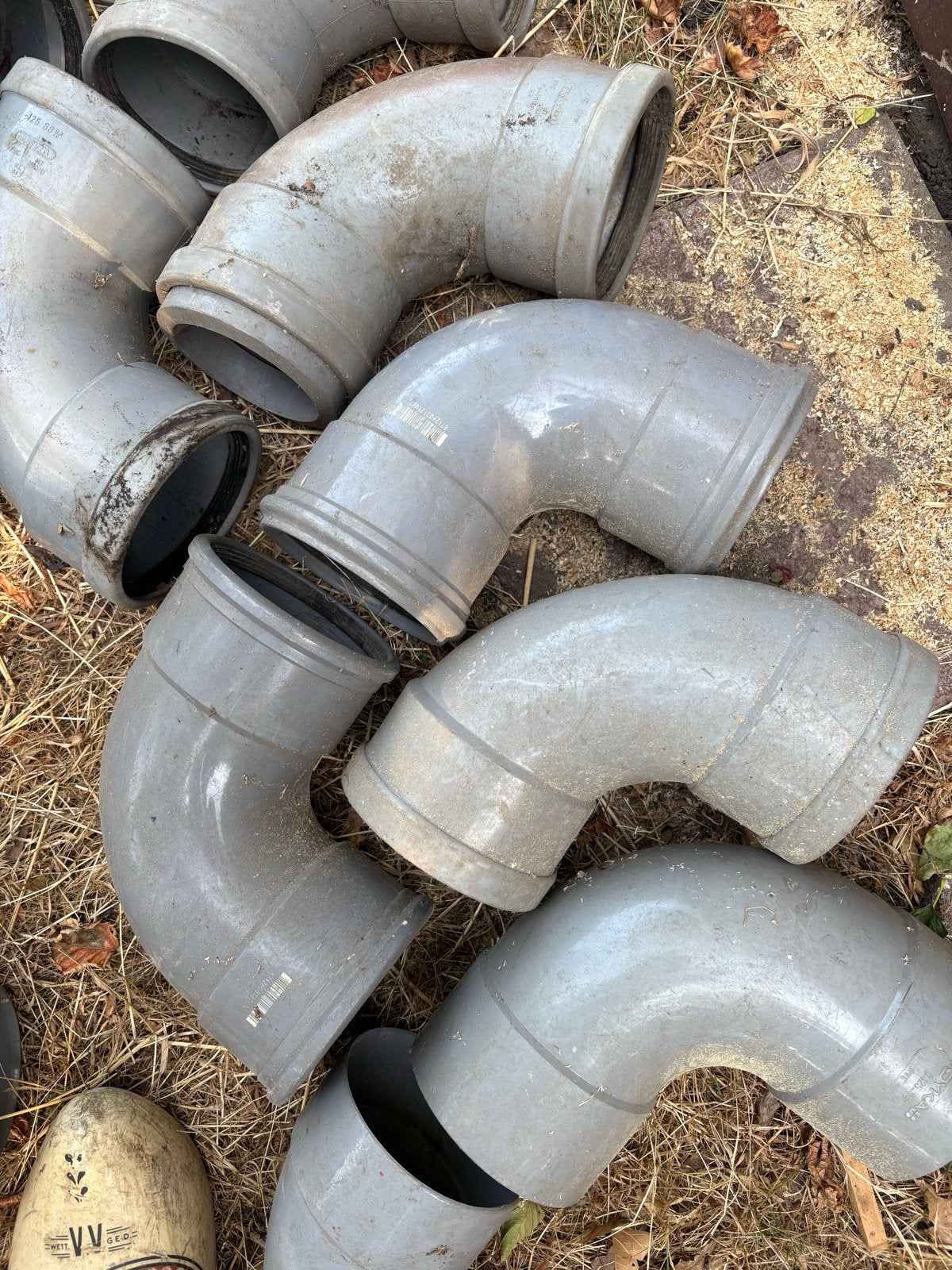 PVC hulpstukken 125 en 110 mm - Meerendeel gebruikt, Ophalen, Afvoer, Gebruikt, Pvc