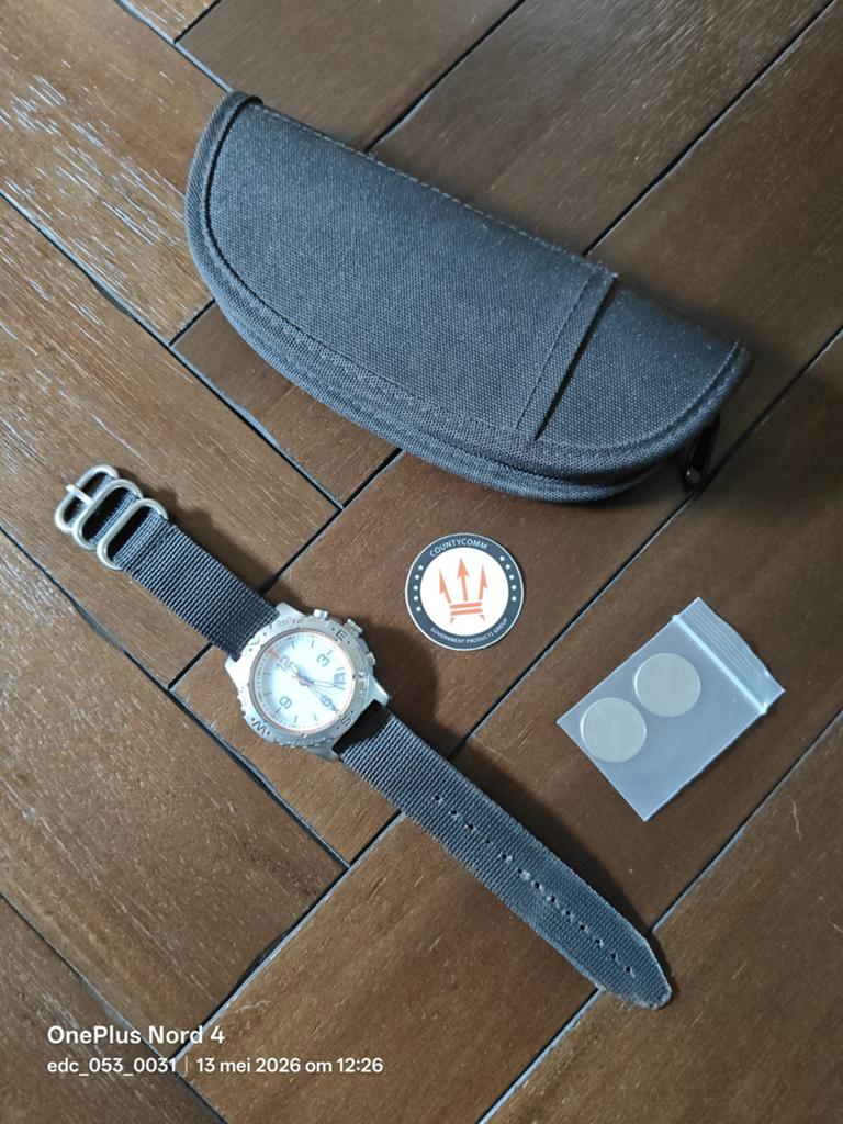 Maratac AQC (ANALOG QUARTZ COMPASS) horloge., Overige merken, Gebruikt, Staal, Polshorloge