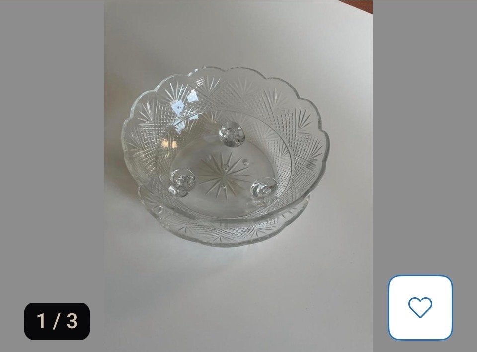 Decoratieve glazen schaal op voetjes, Antiek en Kunst, Antiek | Glas en Kristal, Ophalen