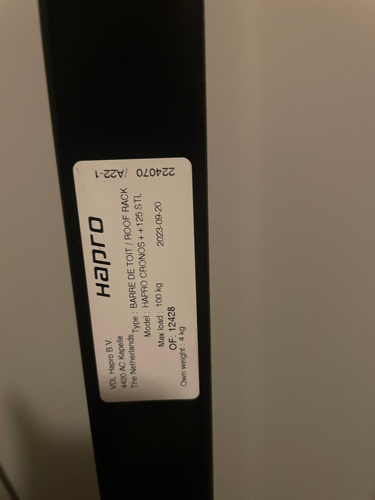 Hapro Cronos ++ 125 STL Dakdragers, Auto diversen, Ophalen, Gebruikt
