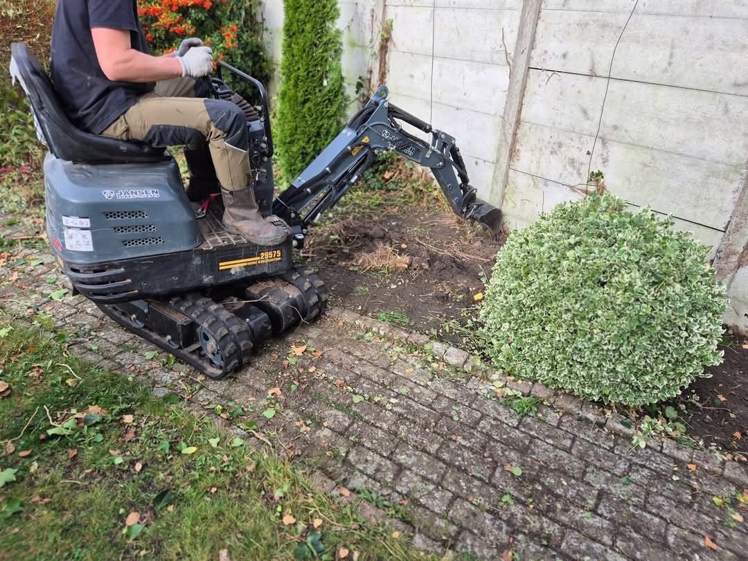minigraver te huur, Ophalen