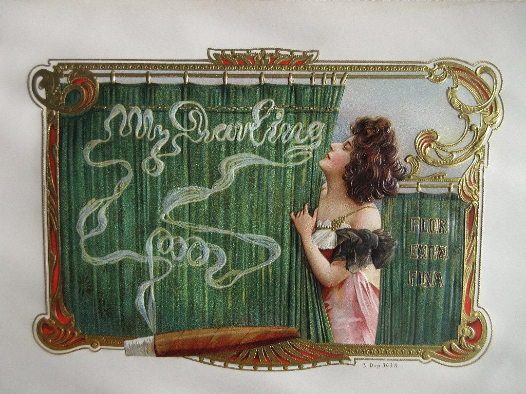 ART DECO MULTICOLOUR CHROMOLITHO, 17 cm, Papier/karton, Meerkleurig, Vintage