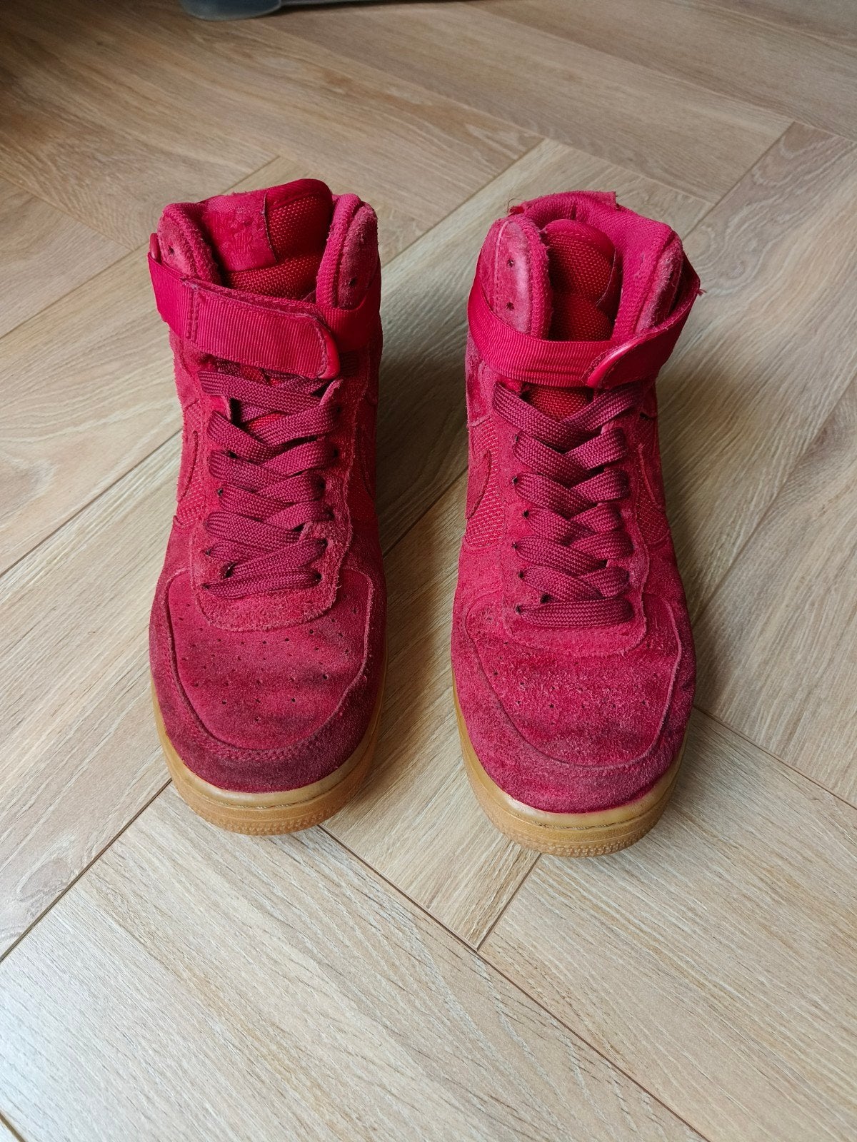 Vintage Nike Air Force 1 Hoge Sneakers Maat 40 Rood Suède, Nike, Ophalen of Verzenden, Sneakers of Gympen, Gedragen