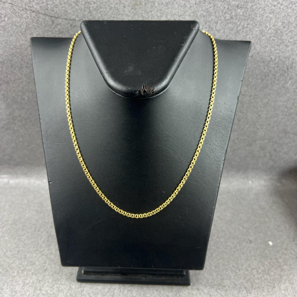 Gouden Ketting | 14k | 6,17g | dubbele gourmet |43,5| 406540, Ophalen of Verzenden, Gebruikt, Goud, Goud