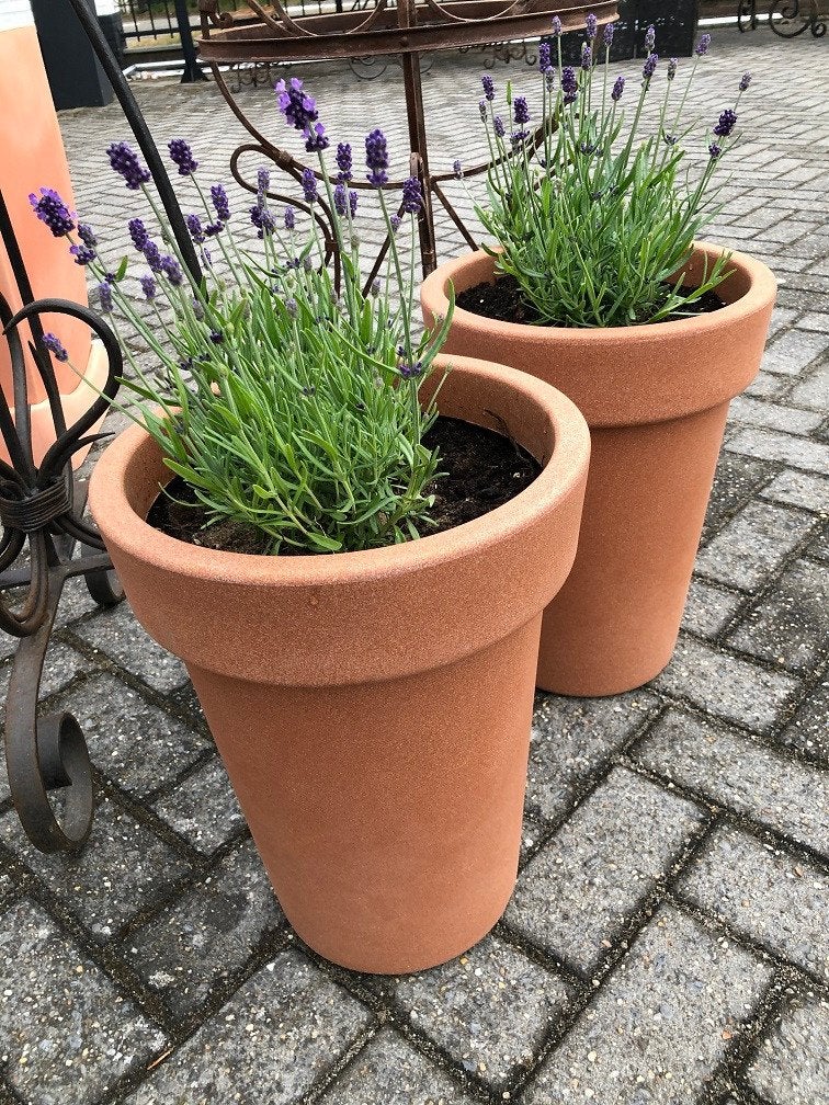 ** bloempot terracotta-look Plantenbak kunststof bloembak, Kunststof, Rond, Nieuw, Ophalen of Verzenden