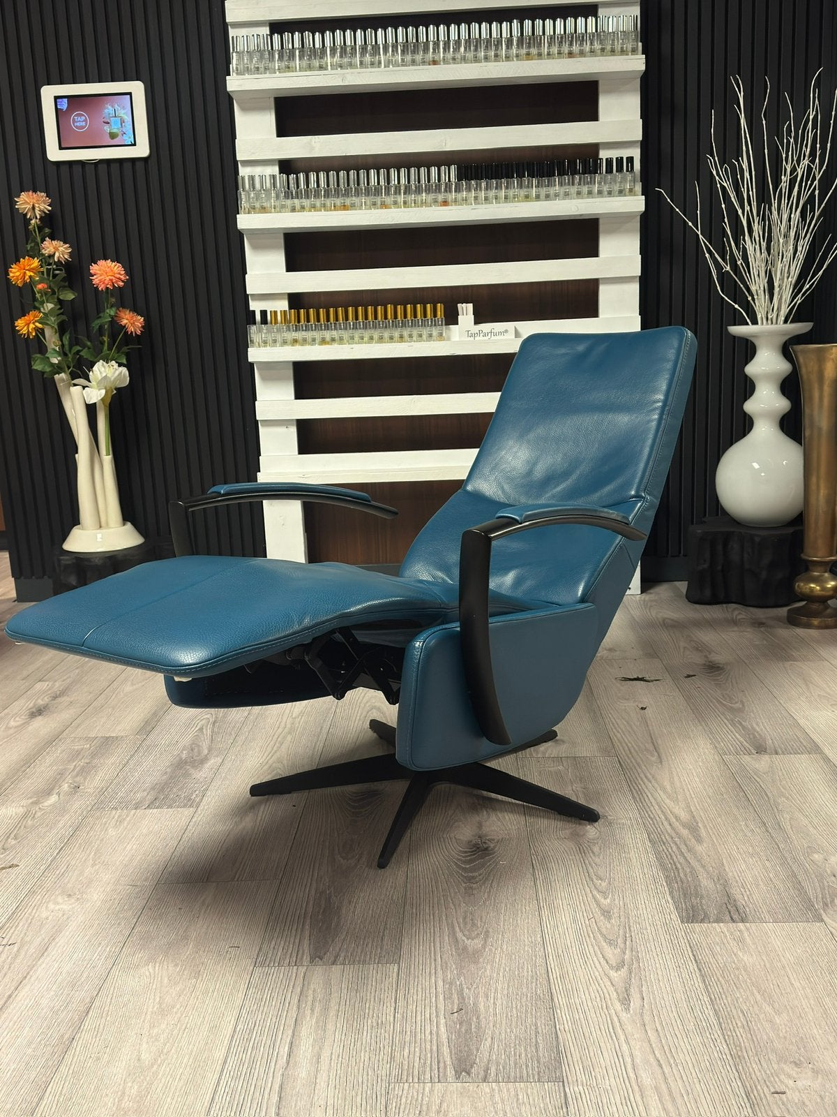 Relax Fauteuil Gealuxe Echt Leder! Nieuwstaat, Huis en Inrichting, Ophalen of Verzenden, Zo goed als nieuw, 75 tot 100 cm, 50 tot 75 cm
