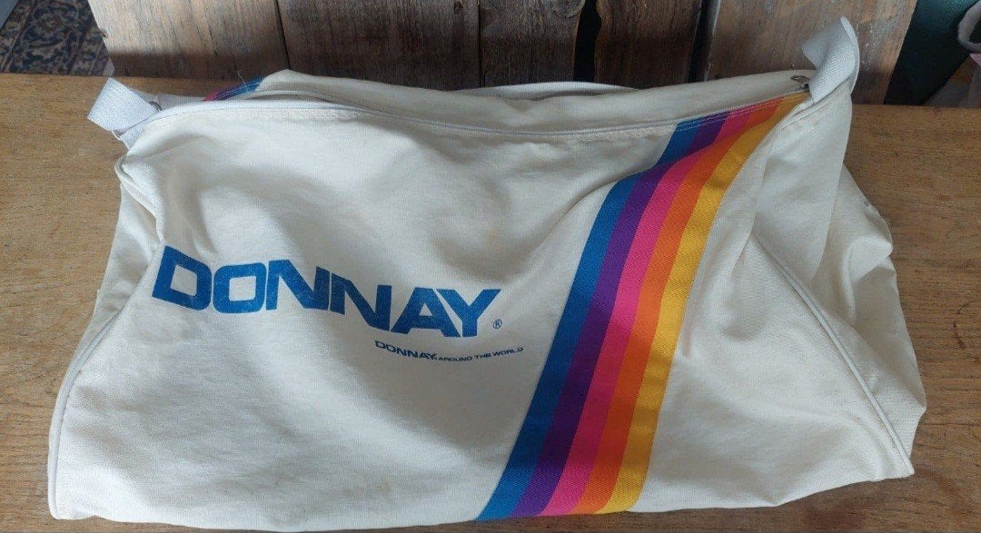 Donnay Retro Gymtas - Vintage Sporttas met Regenboogstreep, Verzenden, Zo goed als nieuw