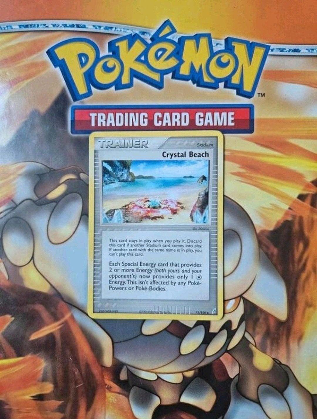 Crystal beach 75/100 Ex Crystal Guardians pokemon kaart, Ophalen of Verzenden, Gebruikt, Losse kaart