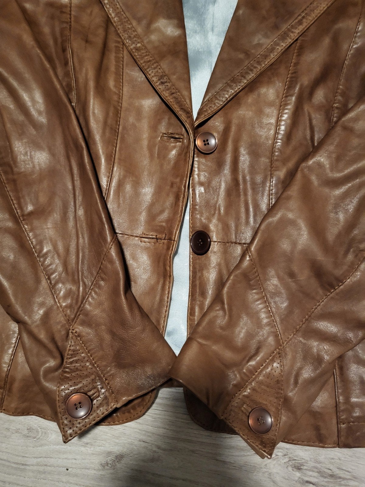 Leren jasje Donna - Bruin - Maat 40 (M), Kleding | Dames, Maat 38/40 (M), Bruin, Ophalen of Verzenden, Zo goed als nieuw