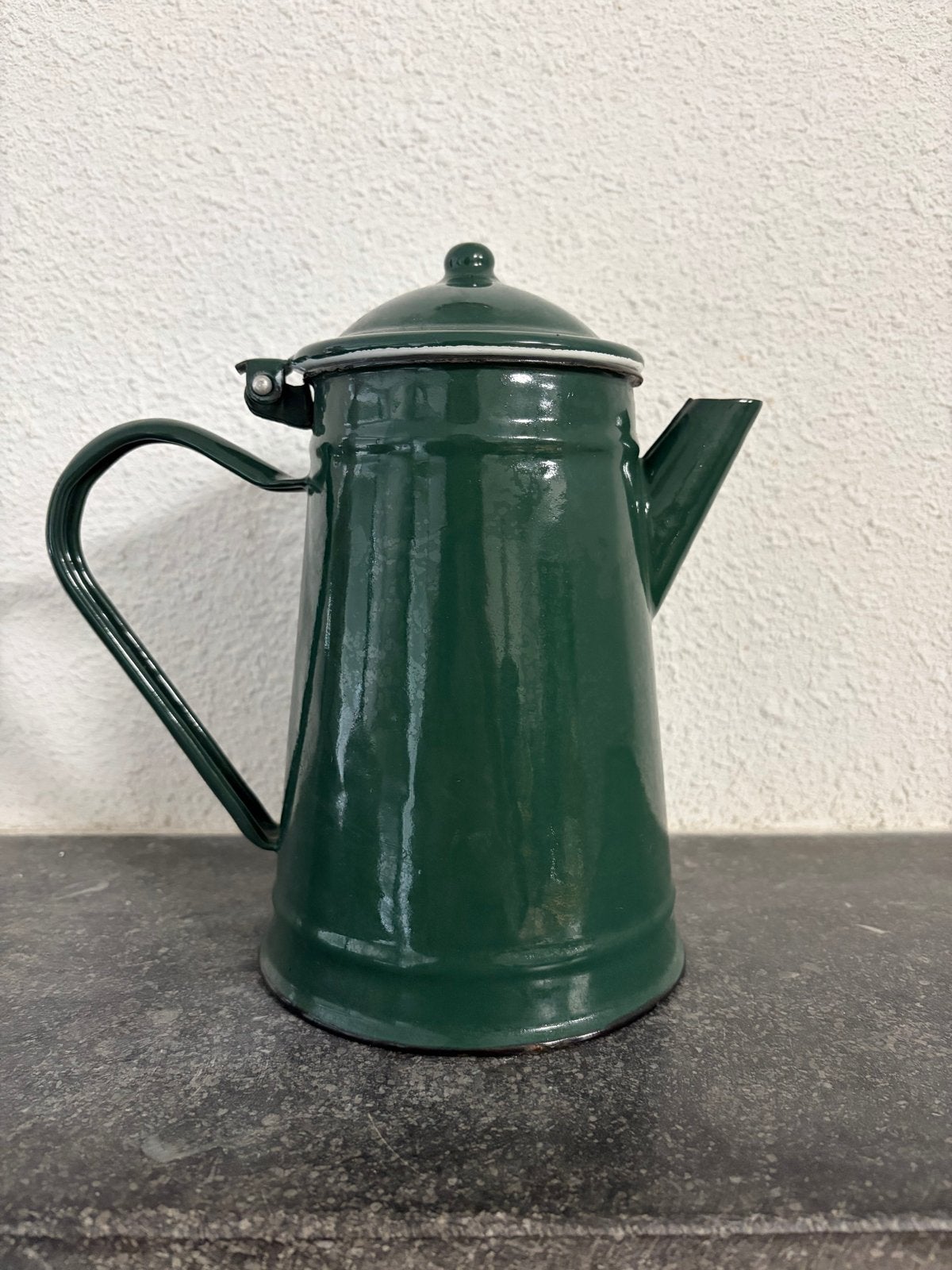 Vintage Groene Emaille Koffiekan, Verzenden