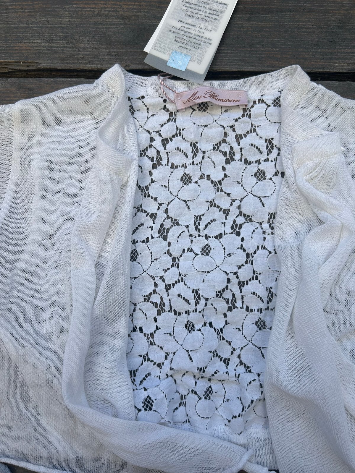 Miss Blumarine Vestje - Nieuw met prijskaartje, Ophalen of Verzenden, Nieuw, Wit