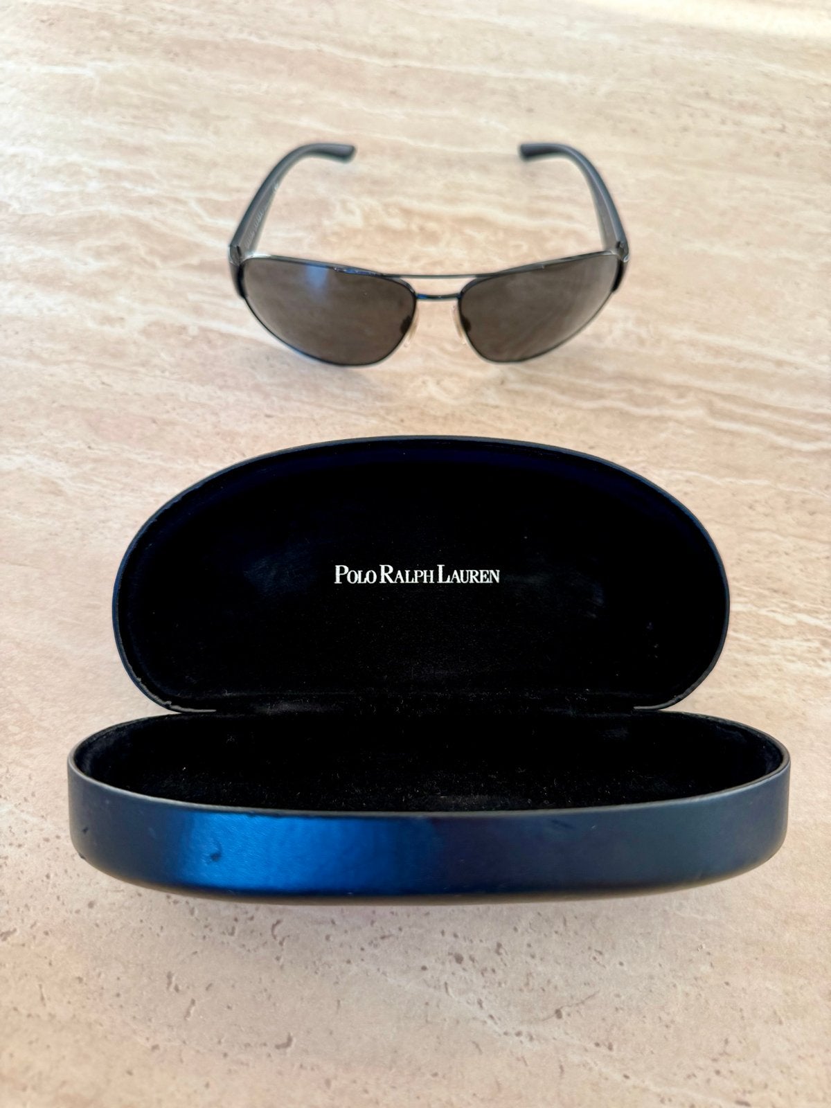 Polo Ralph Lauren 3052 Zonnebril met etui Maat 65, Overige merken, Zonnebril, Zwart, Ophalen of Verzenden