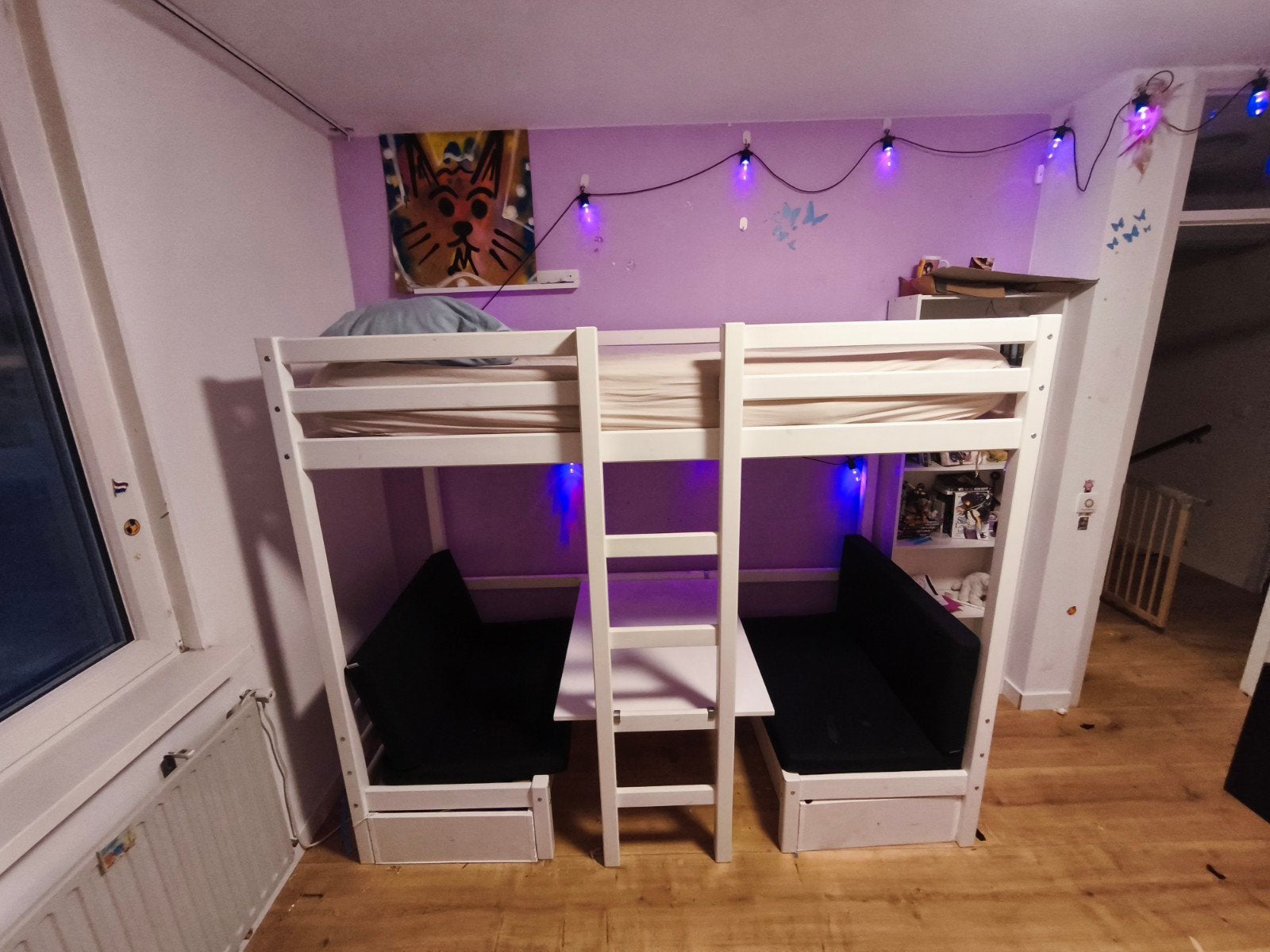 Hoppe Kids Eco Dream Bed - Hoogslaper met bureau en bank, Gebruikt, Eenpersoons, 160 tot 180 cm, Ophalen of Verzenden