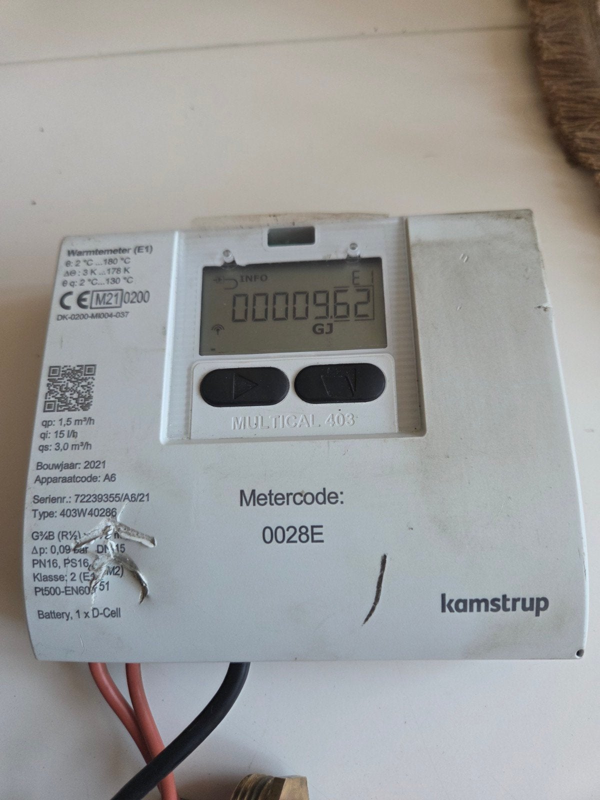 Kamstrup Multical 403 Warmtemeter met toebehoren, Doe-het-zelf en Verbouw, Ophalen, Gebruikt, Overige merken, Overige typen