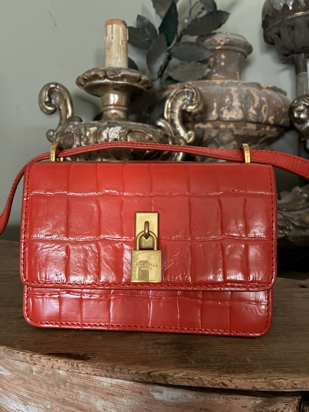 Leren tasje Ted Baker, Ophalen of Verzenden, Zo goed als nieuw, Oranje