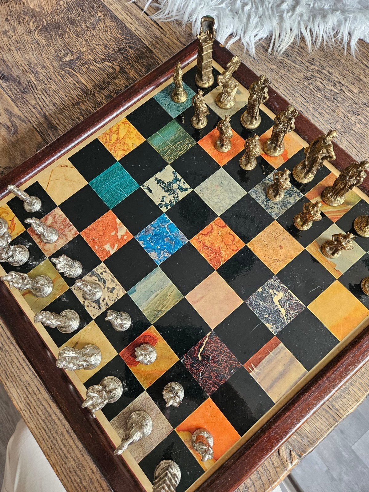 Uniek schaakbord met gedetailleerde schaakstukken, Hobby en Vrije tijd, Een of twee spelers, Ophalen, Gebruikt
