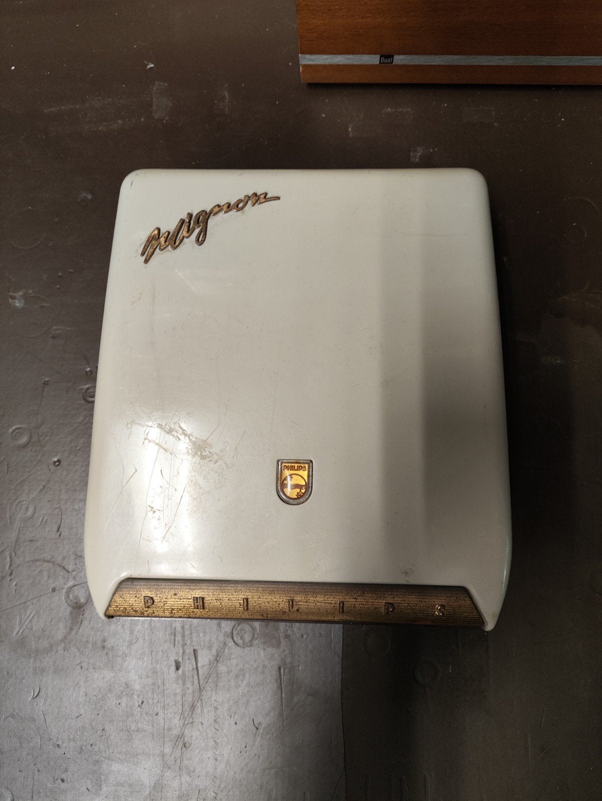 Vintage Philips Mignon Platenspeler - Wit/Goud, Antiek en Kunst, Ophalen of Verzenden