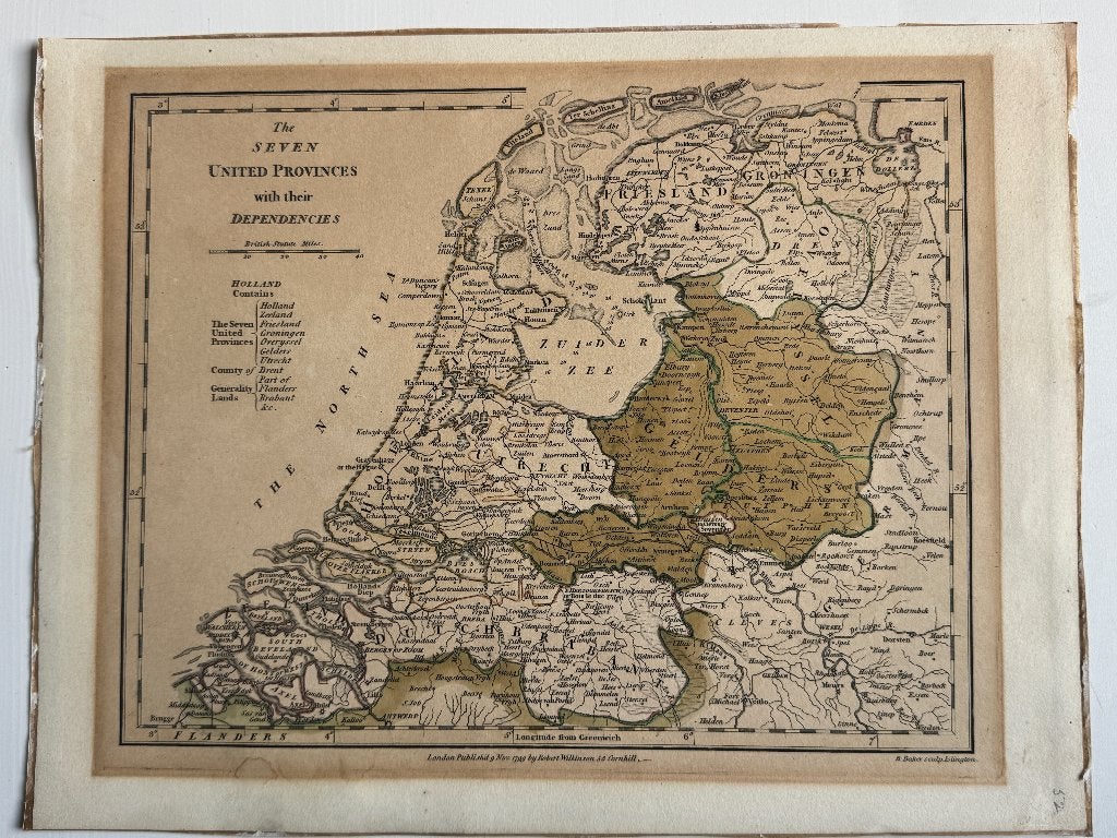 O U D -1799 - Kaart Nederland - engelse - O U D - P0870-01, Ophalen of Verzenden, Ets, 1800 - 1899