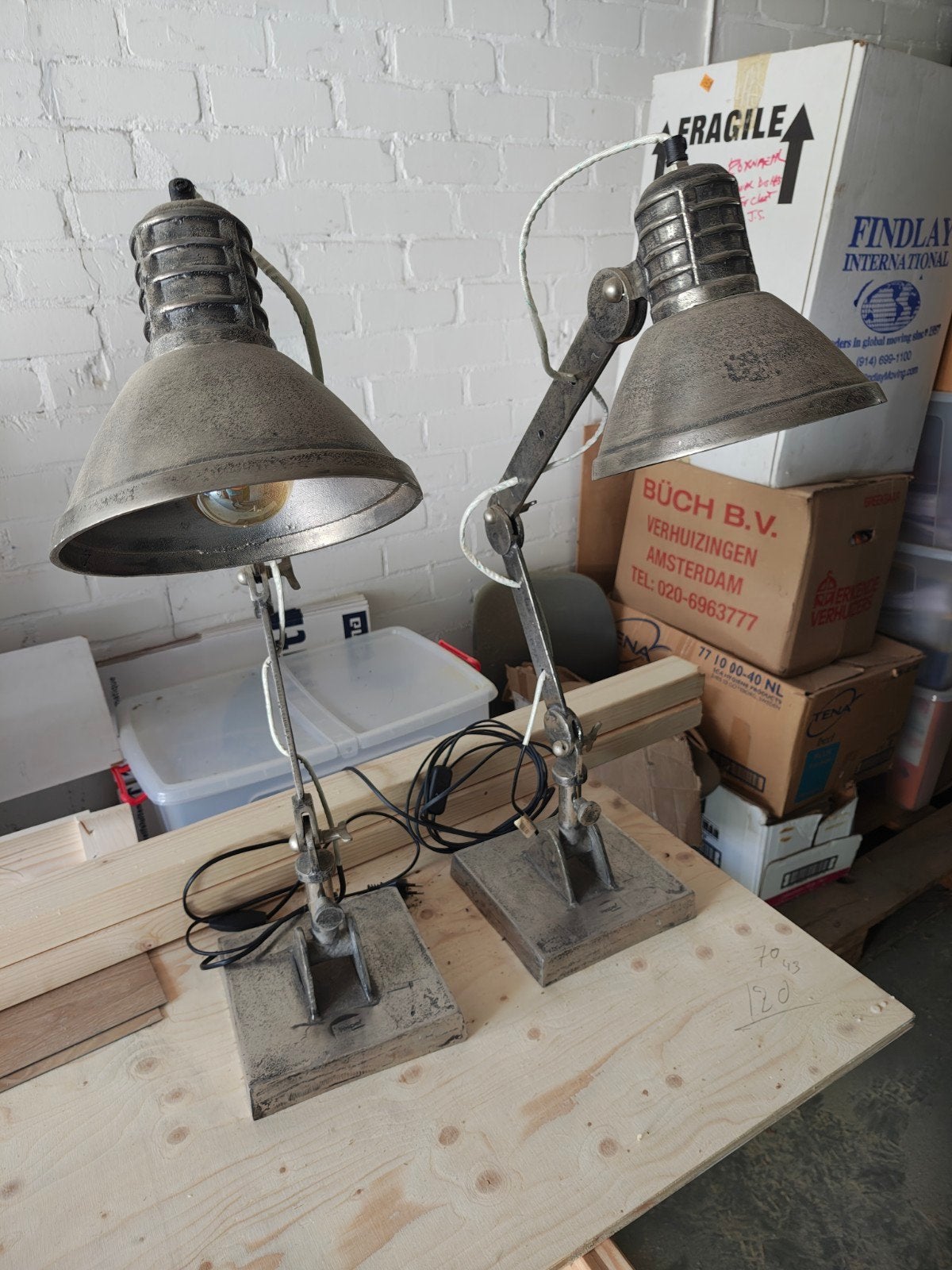 Set van 2 Vesper industriële bureaulampen, Ophalen of Verzenden