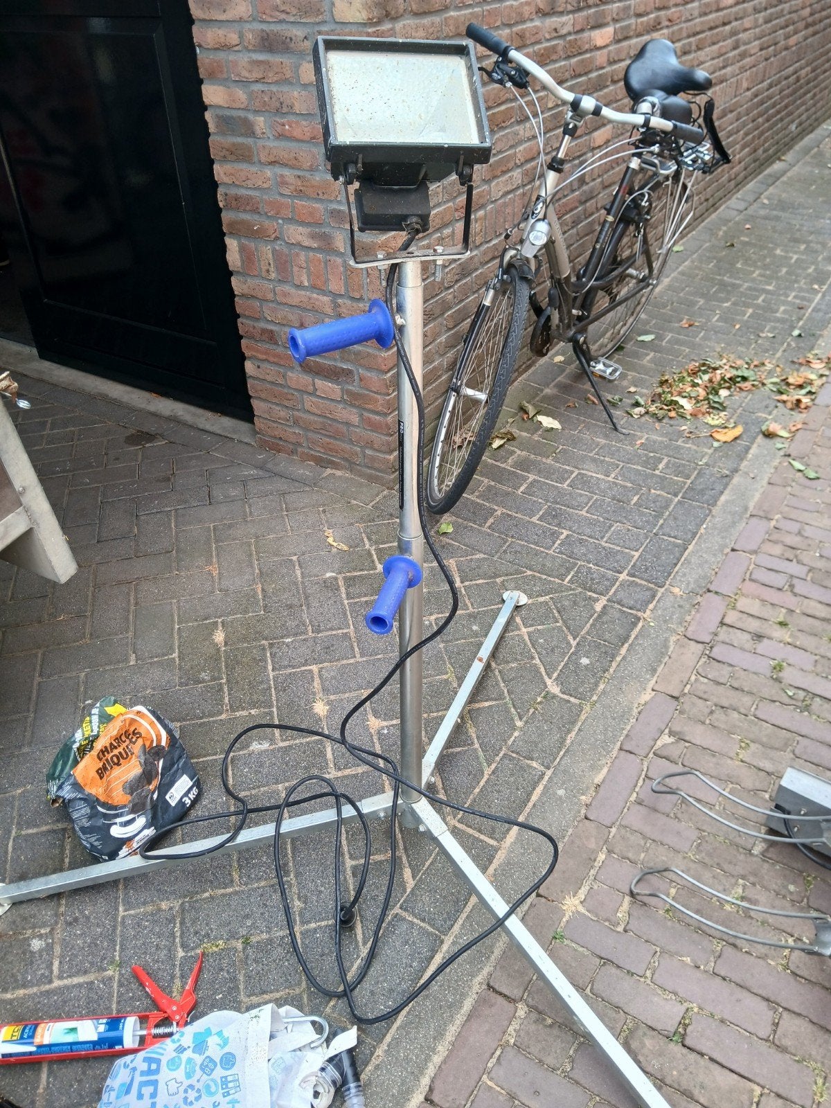 Oude bouwlamp, Doe-het-zelf en Verbouw, Bouwverlichting, Ophalen, Gebruikt, Lamp