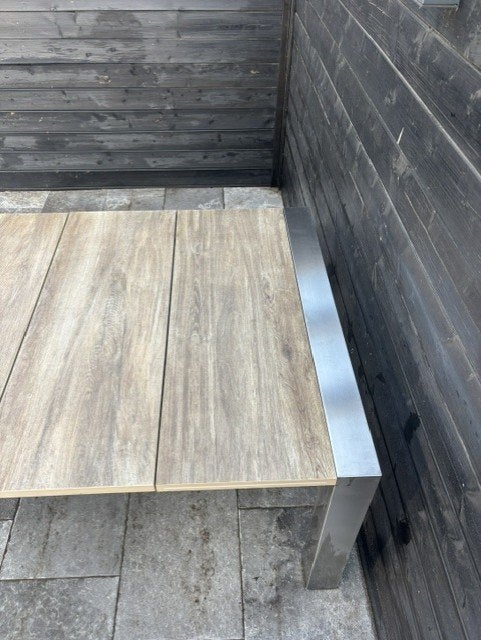Uitverkoop Keramische Tuintafels 220x110 RVS Frame, Ophalen, Zo goed als nieuw, Rechthoekig, Overige materialen