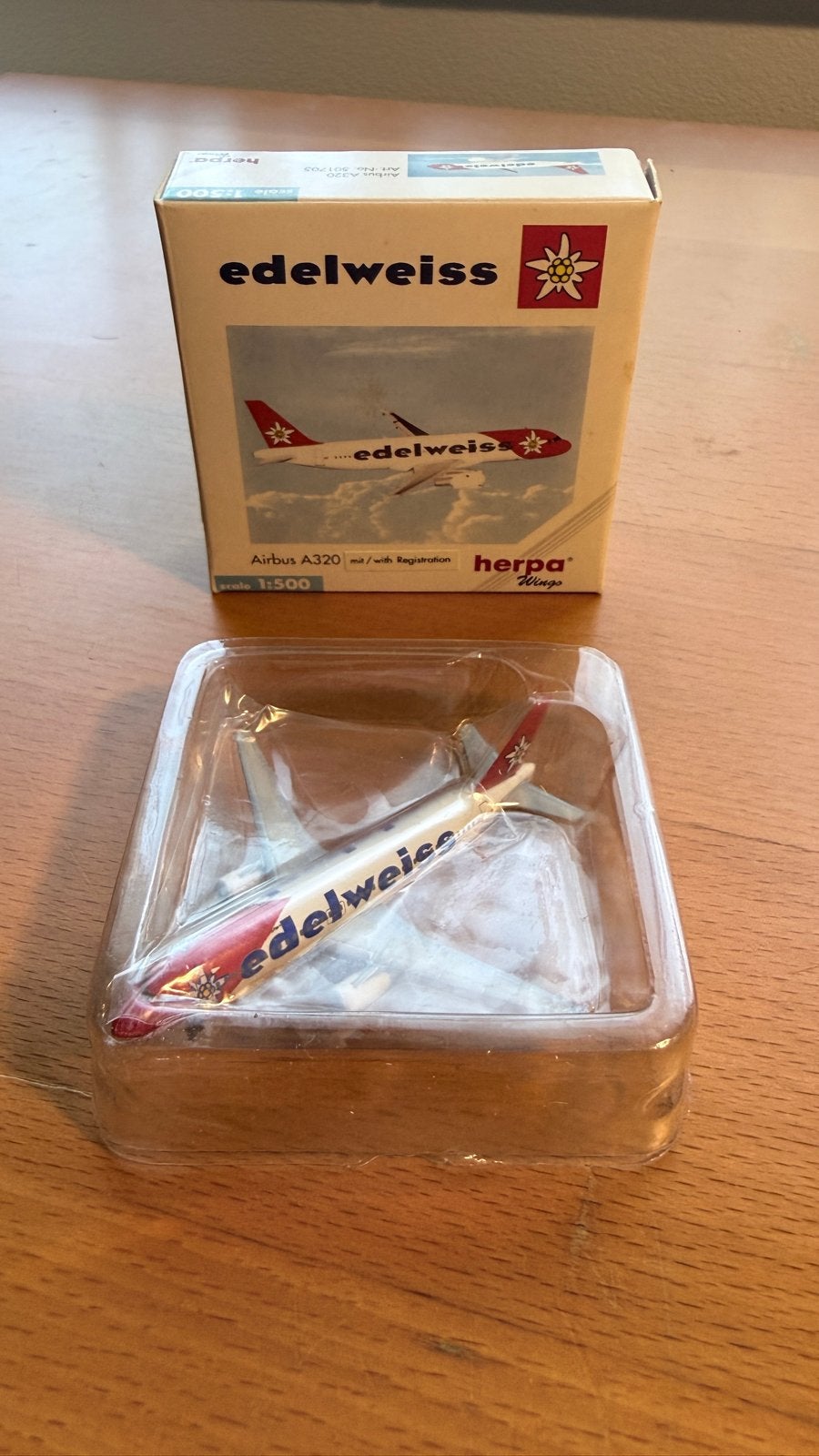 Herpa Wings Edelweiss Airbus A320 Schaal 1:500 (501705), Overige merken, 1:200 of kleiner, Nieuw, Ophalen of Verzenden