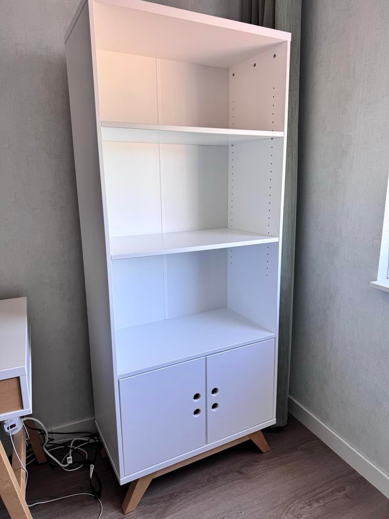 Bopita Lynn Bureau en Boekenkast Set, Ophalen, 100 tot 150 cm, Zo goed als nieuw, Met lade(s)