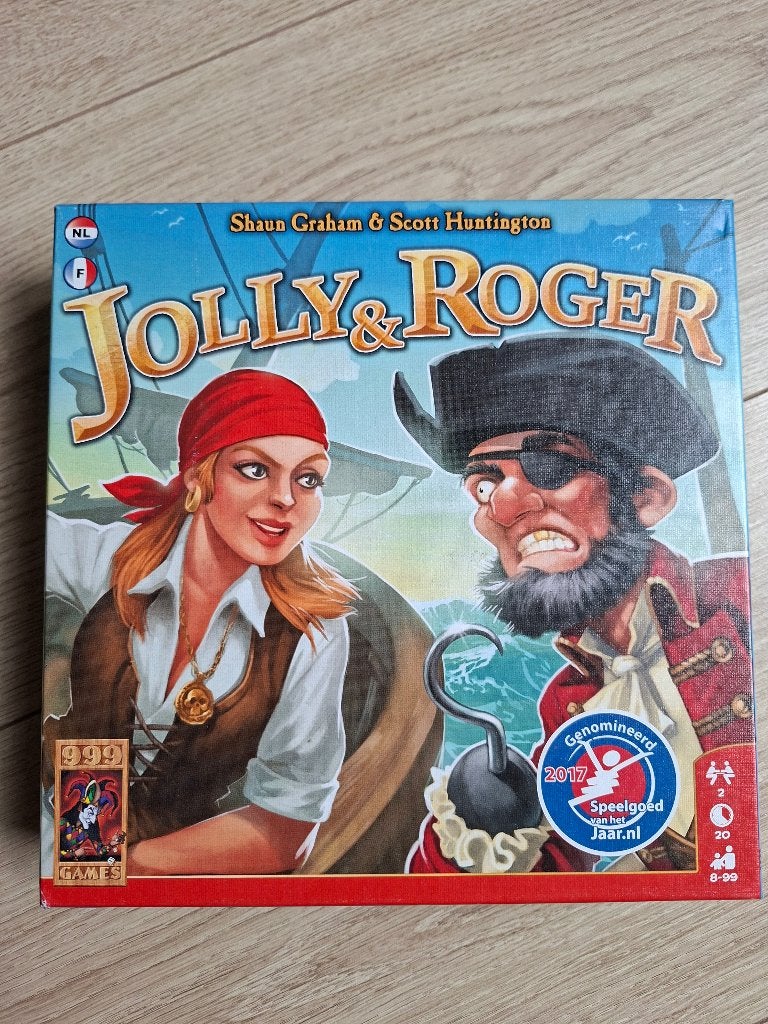 Jolly & Roger bordspel 999 games, Een of twee spelers, Ophalen of Verzenden, Zo goed als nieuw, 999 Games