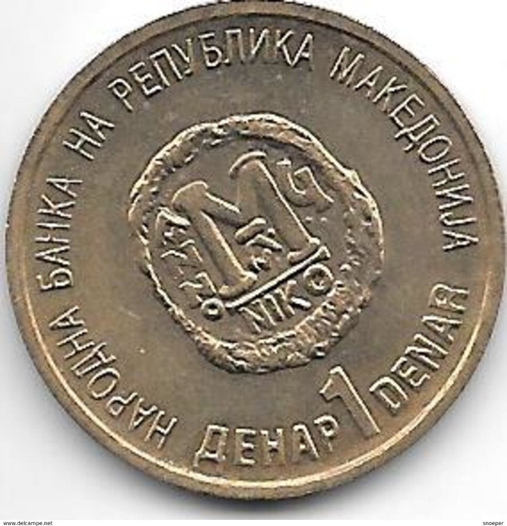 macedonia 1 dinar 2000 km 9 xf+, Verzenden, Overige landen, Losse munt