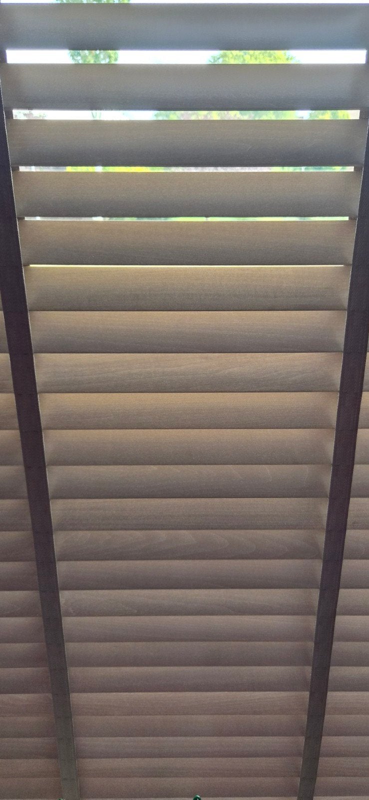 Houten Jaloezieën Natuurlijk Hout - 180x210 cm, Ophalen, Jaloezie, Gebruikt, Inclusief montageonderdelen