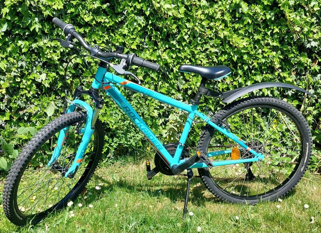Stoere felblauwe Rockrider ST 500 Mountainbike (24 inch), Velgrem, Ophalen of Verzenden, Zo goed als nieuw, Overige merken